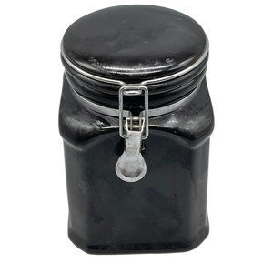 the cellar canister container black glass clip closer with seal 7x4.5x4.5" READ
